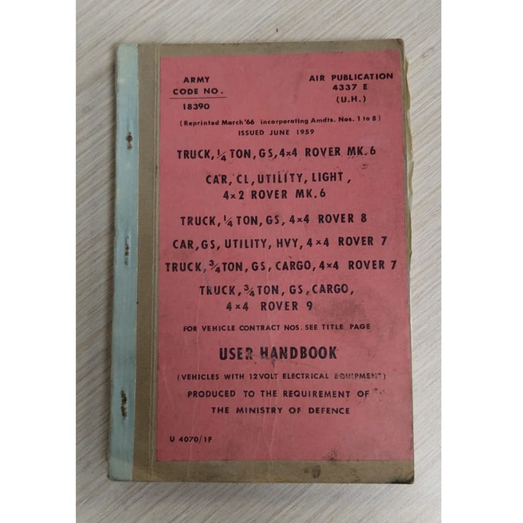 Rare Military Land Rover Handbook – 1950s Original