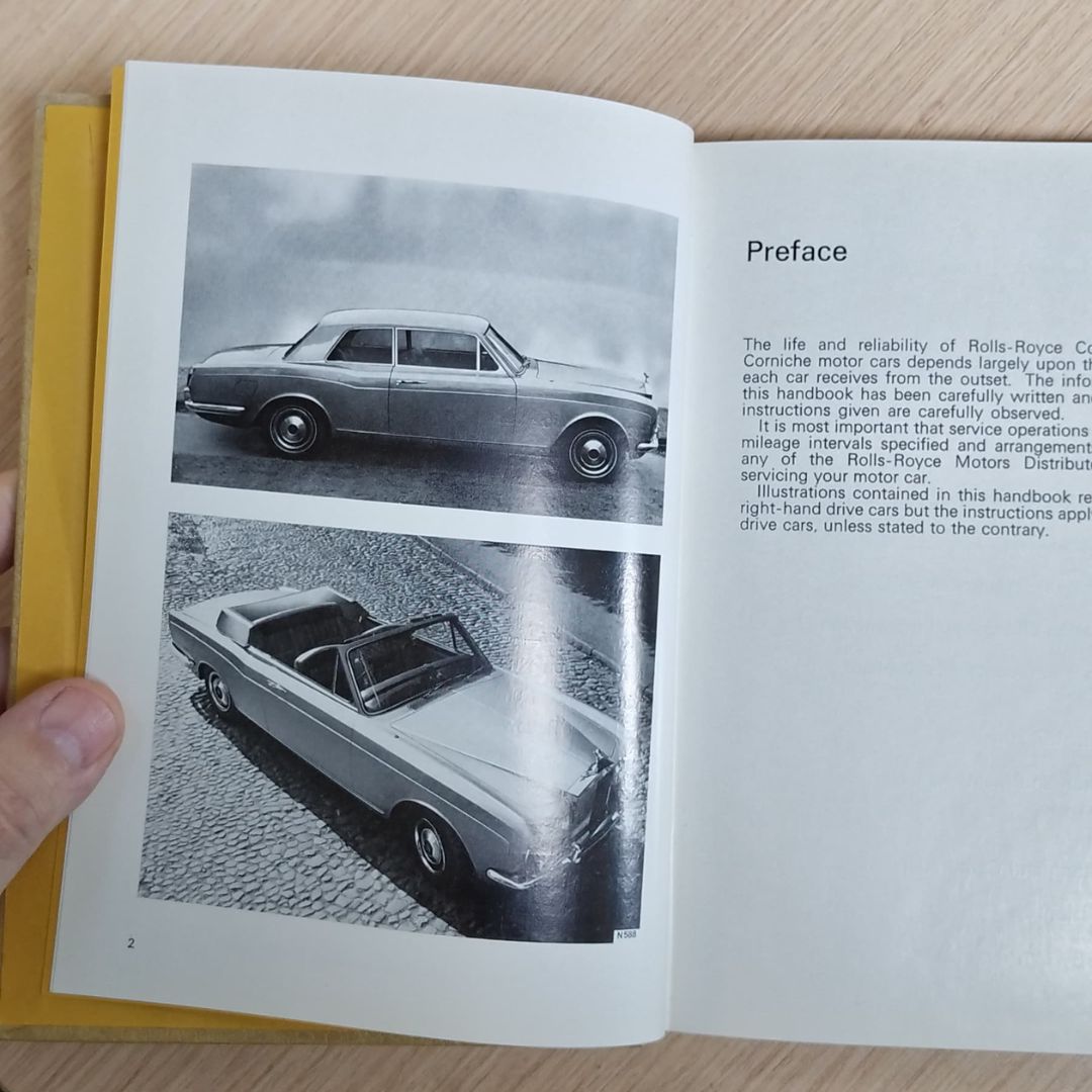 Rolls Royce Corniche 1971 Owner’s Handbook – Original Document