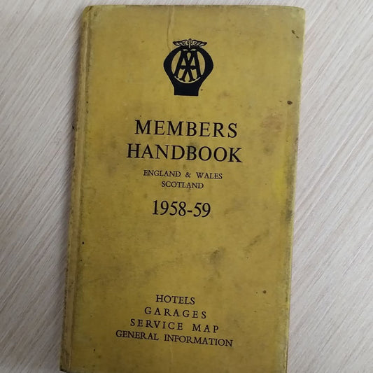 Automobile Association UK Handbook 1958–1959 – Hotels, Maps, and Garages